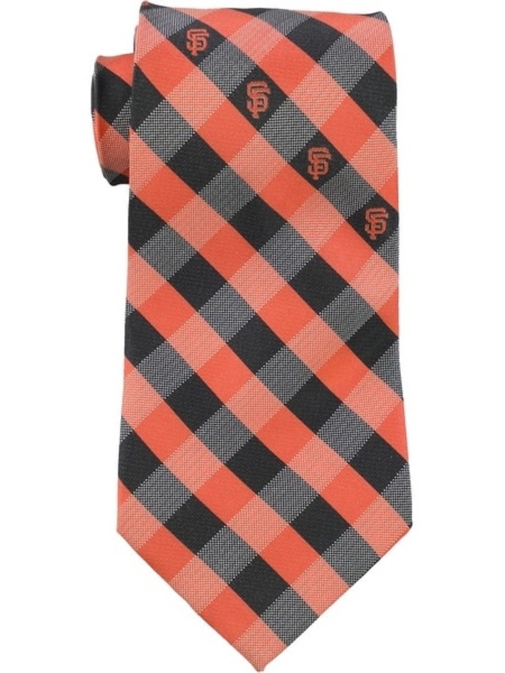 MLB San Francisco Giants Orange & Black Plaid Tie